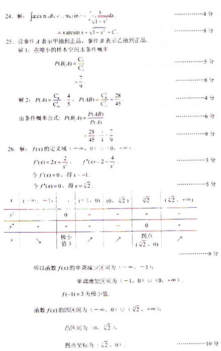 2009年成人高考专升本数学(二)试题及答案(图6) 2009年成人高考专升本数学(二)试题及答案(图6)